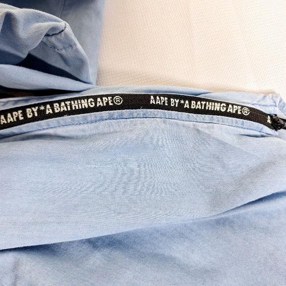 A Bathing Ape Brand " The Chambray Ape" button-down short sleeve shirt size L. - Picture 5 of 13